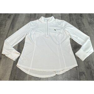 Zero Restriction Pullover Shirt Womens Large White Stretch 1/4 Zip Golf Vented